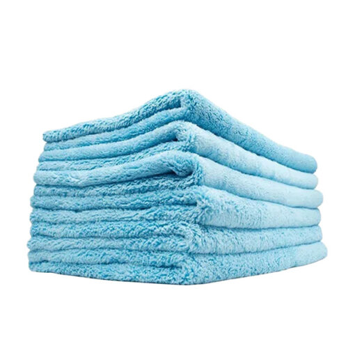 TRC BLUE MINX CORAL FLEECE EDGELESS 70/30 MICROFIBER TOWELS – 40CM X 60CM – 5 PACK Rinseless Wash Microfibre Towels