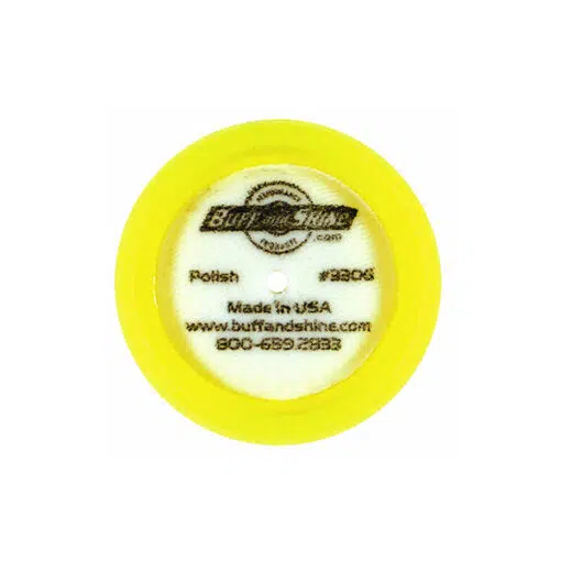 BUFF AND SHINE – YELLOW LIGHT COMPOUNDING/POLISHING GRIP PADS 3″ Cutting Pads