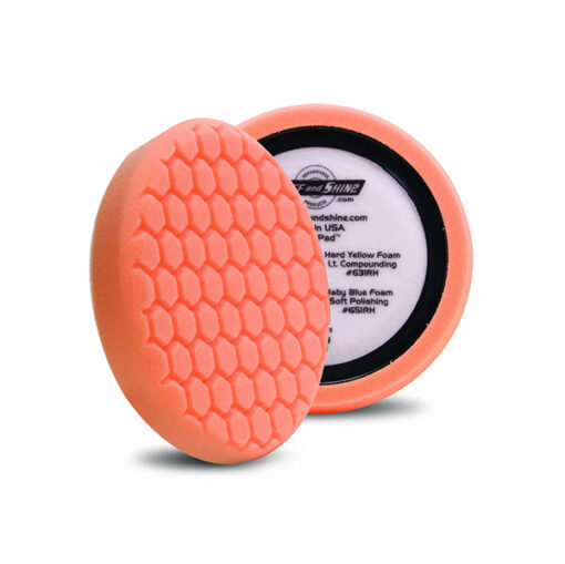 BUFF AND SHINE – EURO ORANGE MEDIUM CUTTING HEX FACED FOAM GRIP PAD Buff and Shine