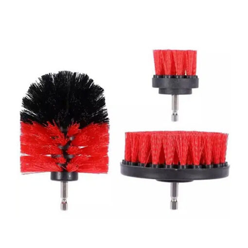 CARPET CLEANING BRUSH DRILL ATTACHMENTS – MEDIUM BRISTLES – 3 PIECE Interior Brushes