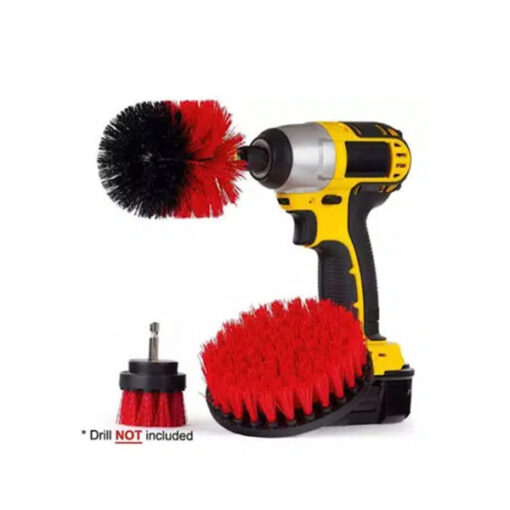 CARPET CLEANING BRUSH DRILL ATTACHMENTS – MEDIUM BRISTLES – 3 PIECE Interior Brushes